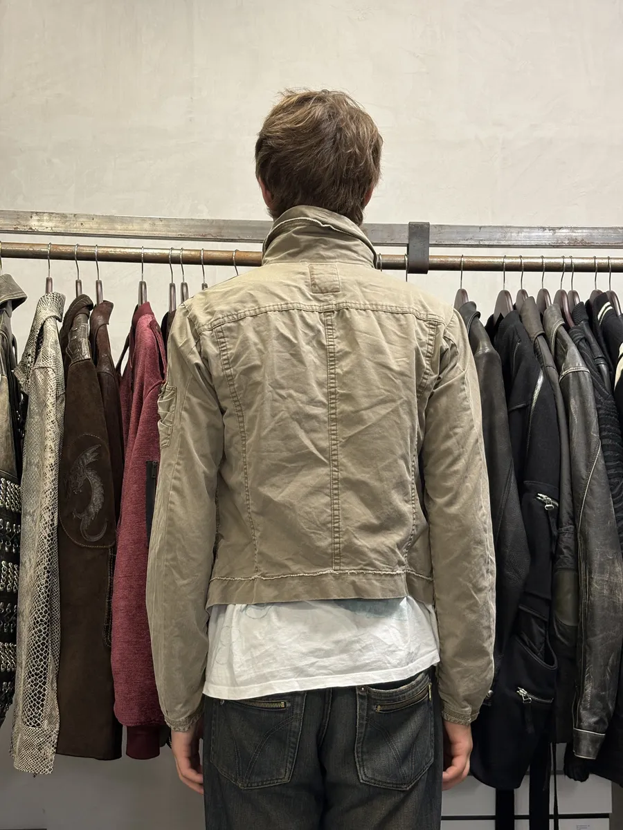 2000s Marithé + François Girbaud Beige & Orange Multi Pockets Utility Jacket - Image 4