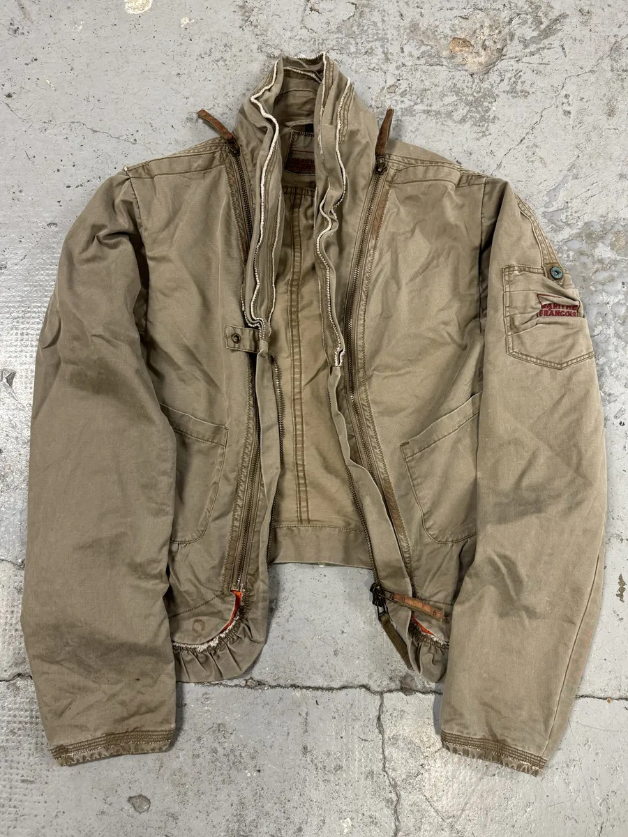 2000s Marithé + François Girbaud Beige & Orange Multi Pockets Utility Jacket - Image 6