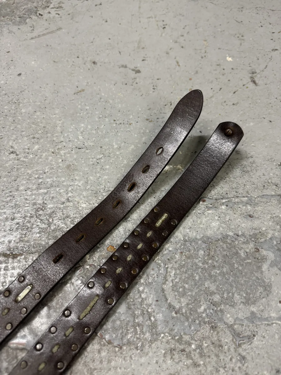 2000s Marithé + François Girbaud Beige Studded Leather Belt - Image 7