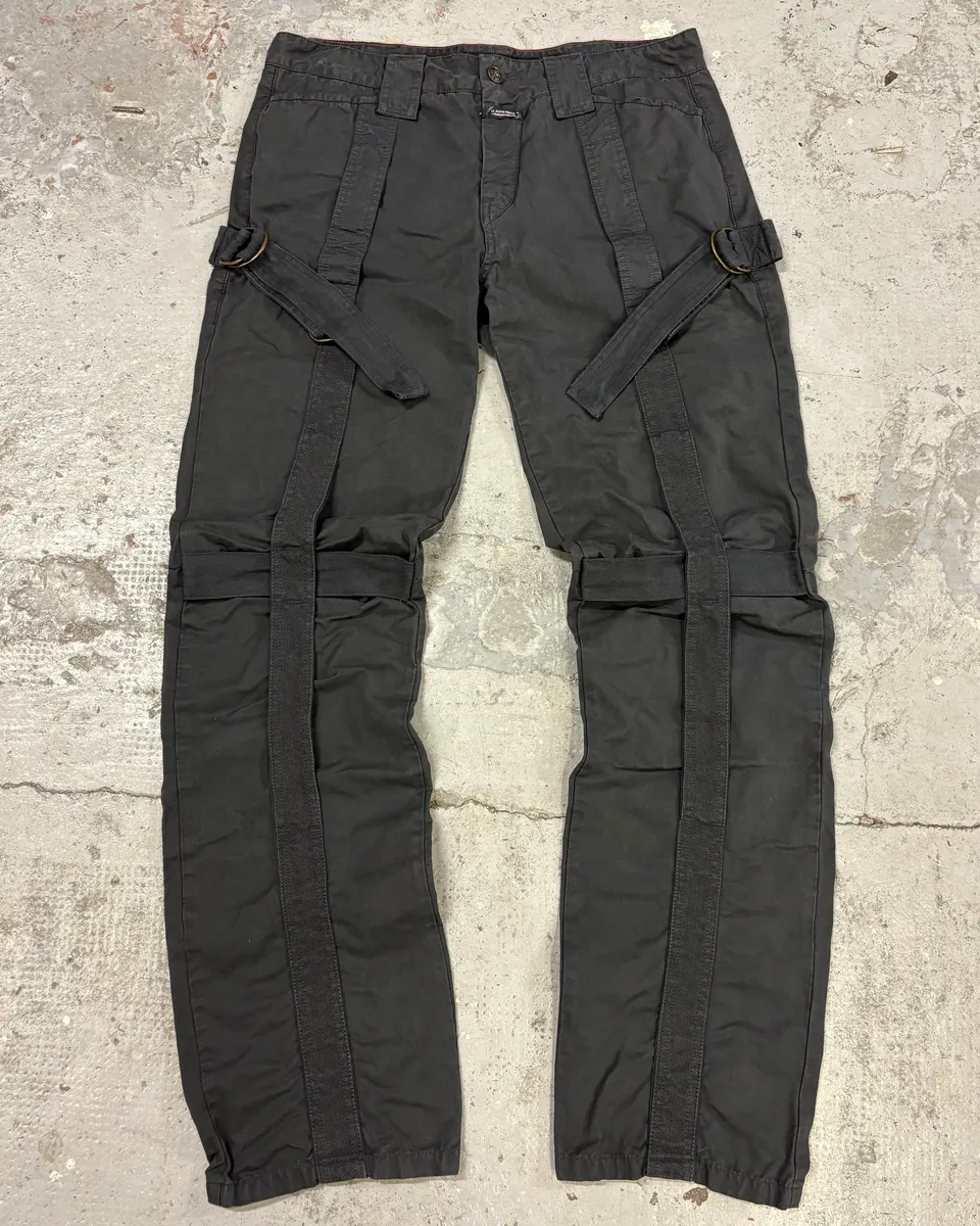 2000s Marithé + François Girbaud Black Bondage Pants