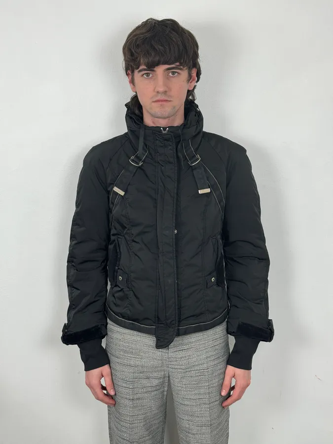 2000s Marithé + François Girbaud Black Bondage Puffer Jacket - Image 2