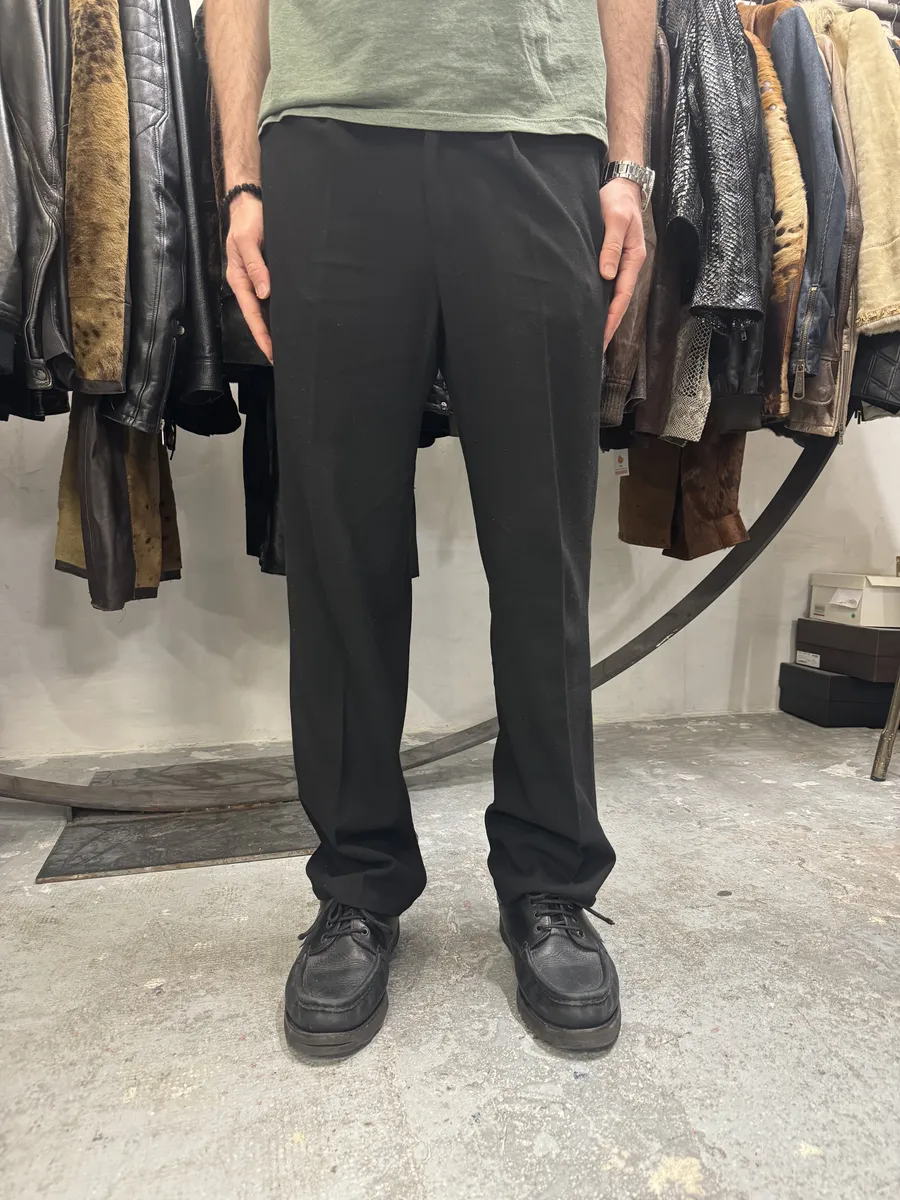 2000s Marithé + François Girbaud Black Coton & Wool Cozy Pants - Image 3