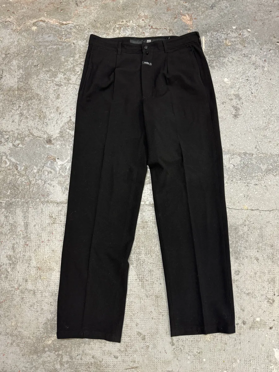 2000s Marithé + François Girbaud Black Coton & Wool Cozy Pants - Image 5