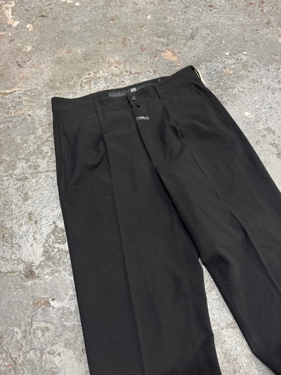 2000s Marithé + François Girbaud Black Coton & Wool Cozy Pants - Image 8