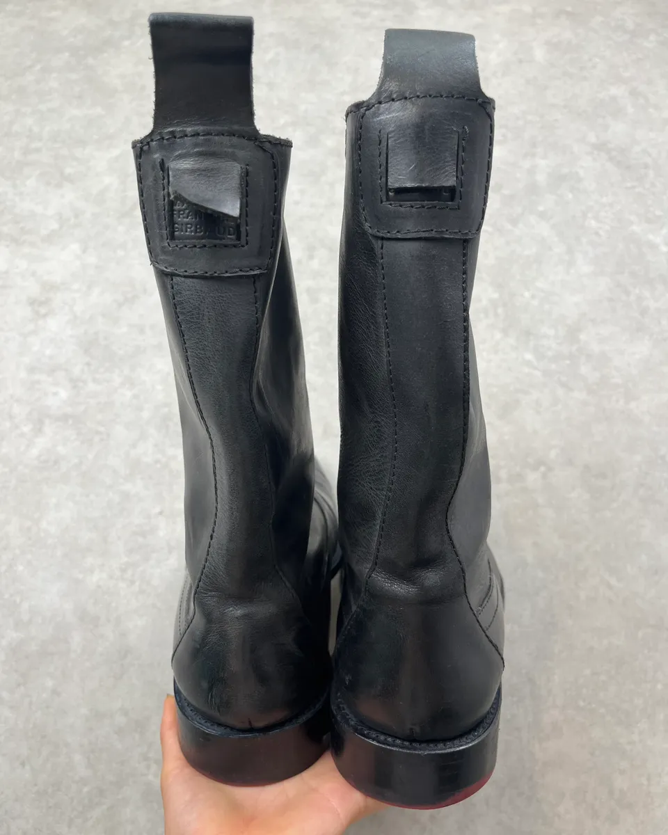 2000s Marithé + François Girbaud Black Leather Motorcycle Boots - Image 10