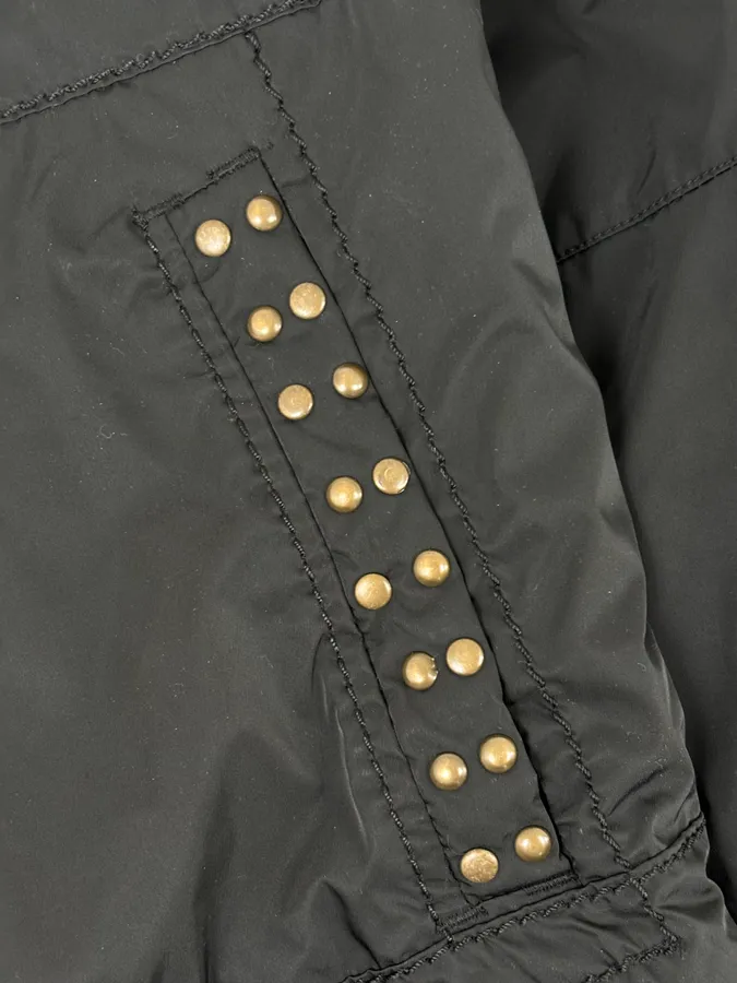 2000s Marithé + François Girbaud Black Nylon Studded Skull Puffer Jacket - Image 10
