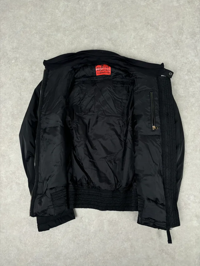 2000s Marithé + François Girbaud Black Nylon Studded Skull Puffer Jacket - Image 7