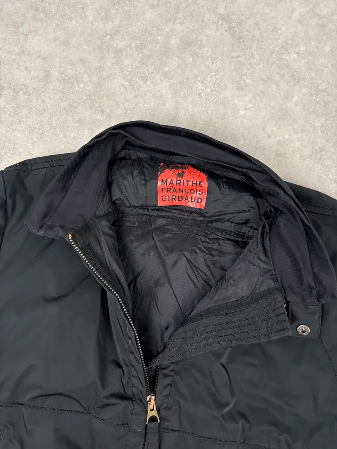 2000s Marithé + François Girbaud Black Nylon Studded Skull Puffer Jacket - Image 8