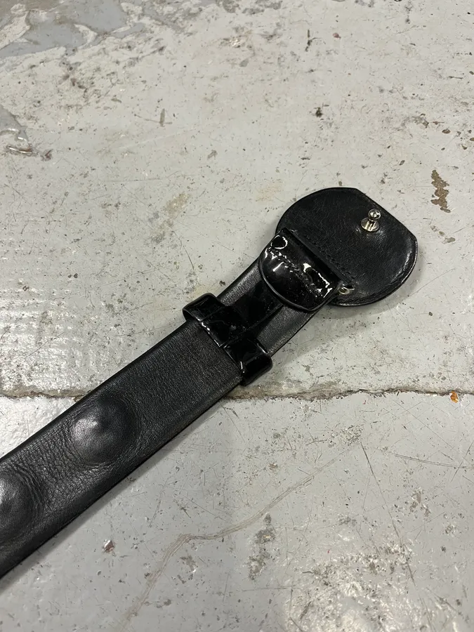 2000s Marithé + François Girbaud Black Patent Leather Belt - Image 8