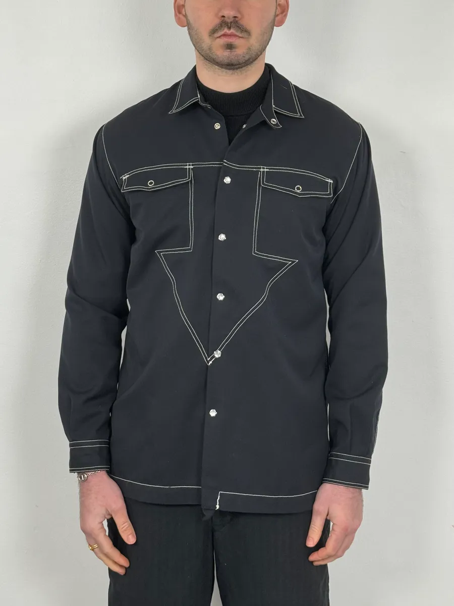 2000s Marithé + François Girbaud Black Signature Overshirt Jacket - Image 2