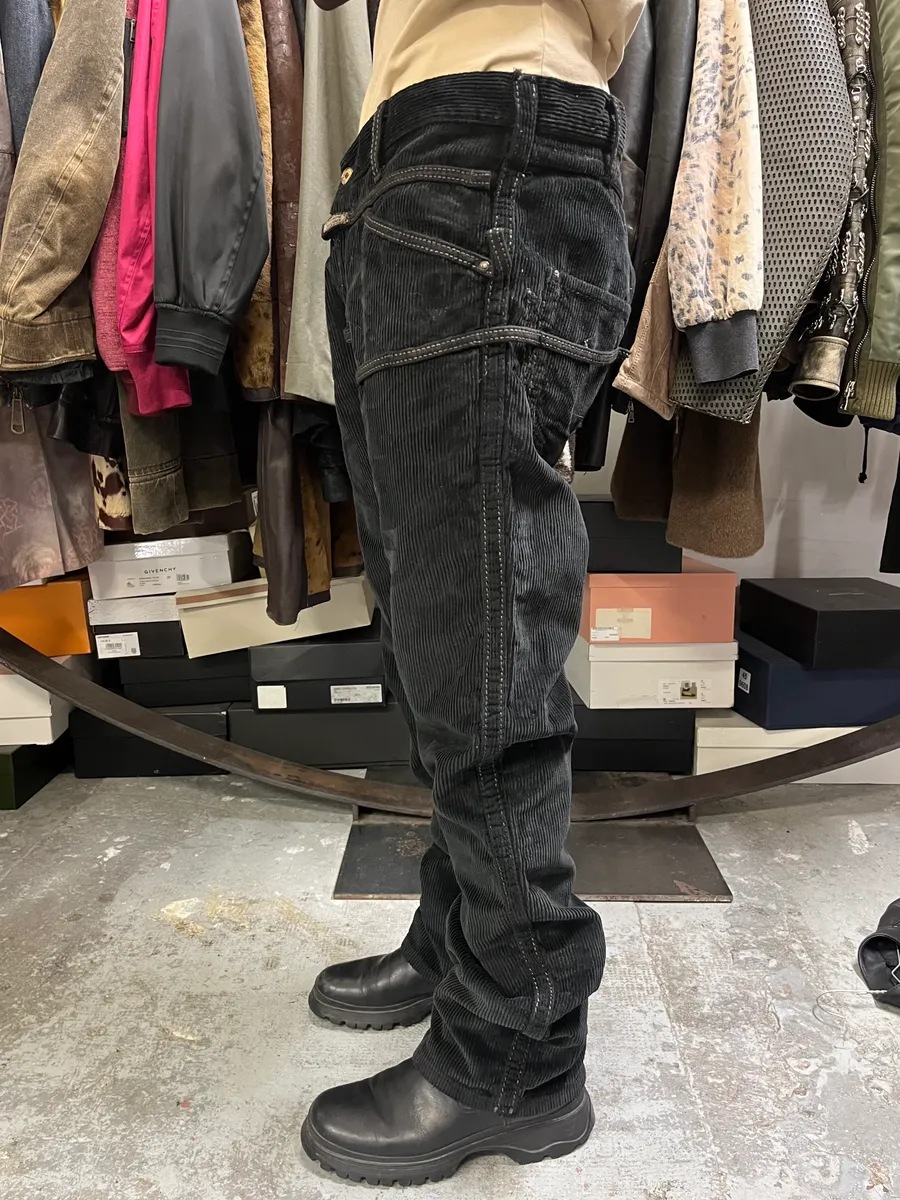 2000s Marithé + François Girbaud Black Velvet Pants - Image 3