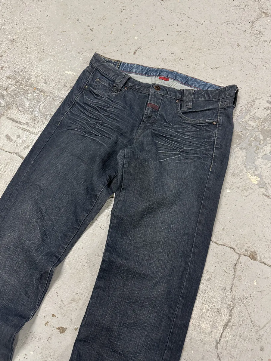 2000s Marithé + François Girbaud Blue Brut Distressed Denim Jeans - Image 11