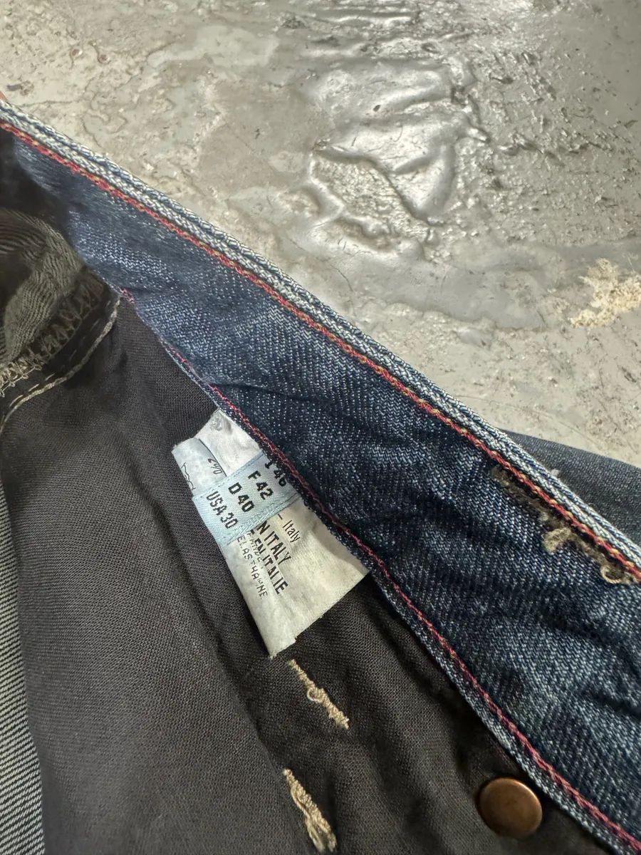 2000s Marithé + François Girbaud Blue Brut Distressed Denim Jeans - Image 9