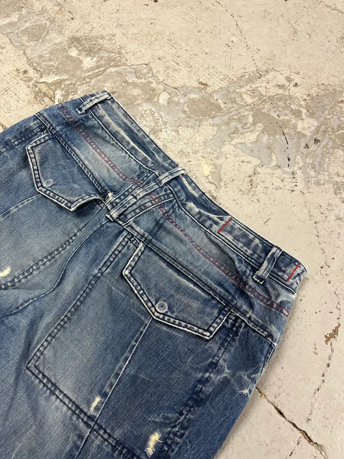 2000s Marithé + François Girbaud Blue Distressed Denim Jeans - Image 8