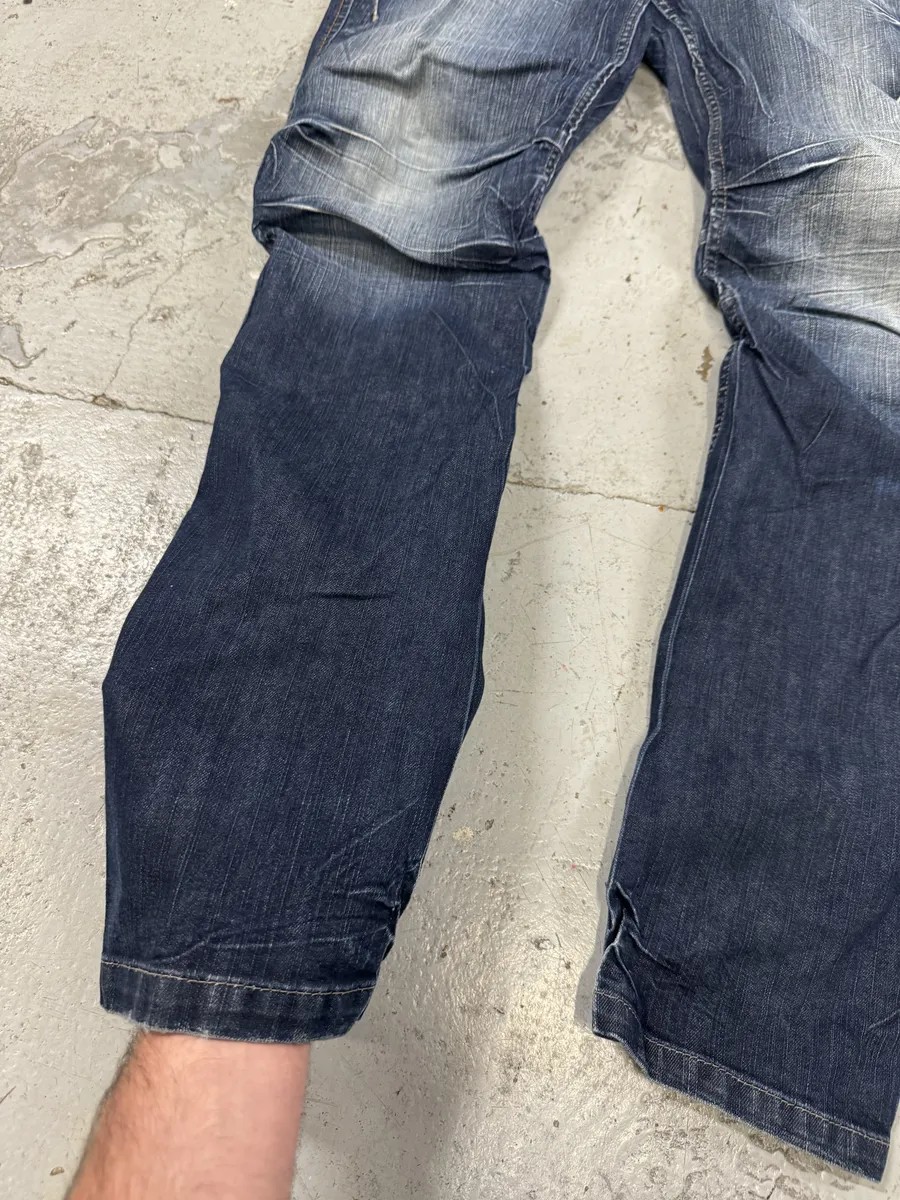 2000s Marithé + François Girbaud Blue Eroded Cozy Denim Jeans - Image 7