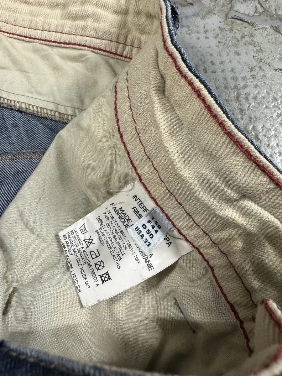 2000s Marithé + François Girbaud Blue Eroded Cozy Denim Jeans - Image 9