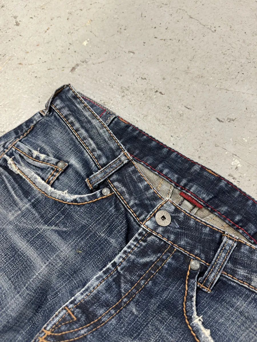 2000s Marithé + François Girbaud Blue Faded Denim Jeans - Image 6