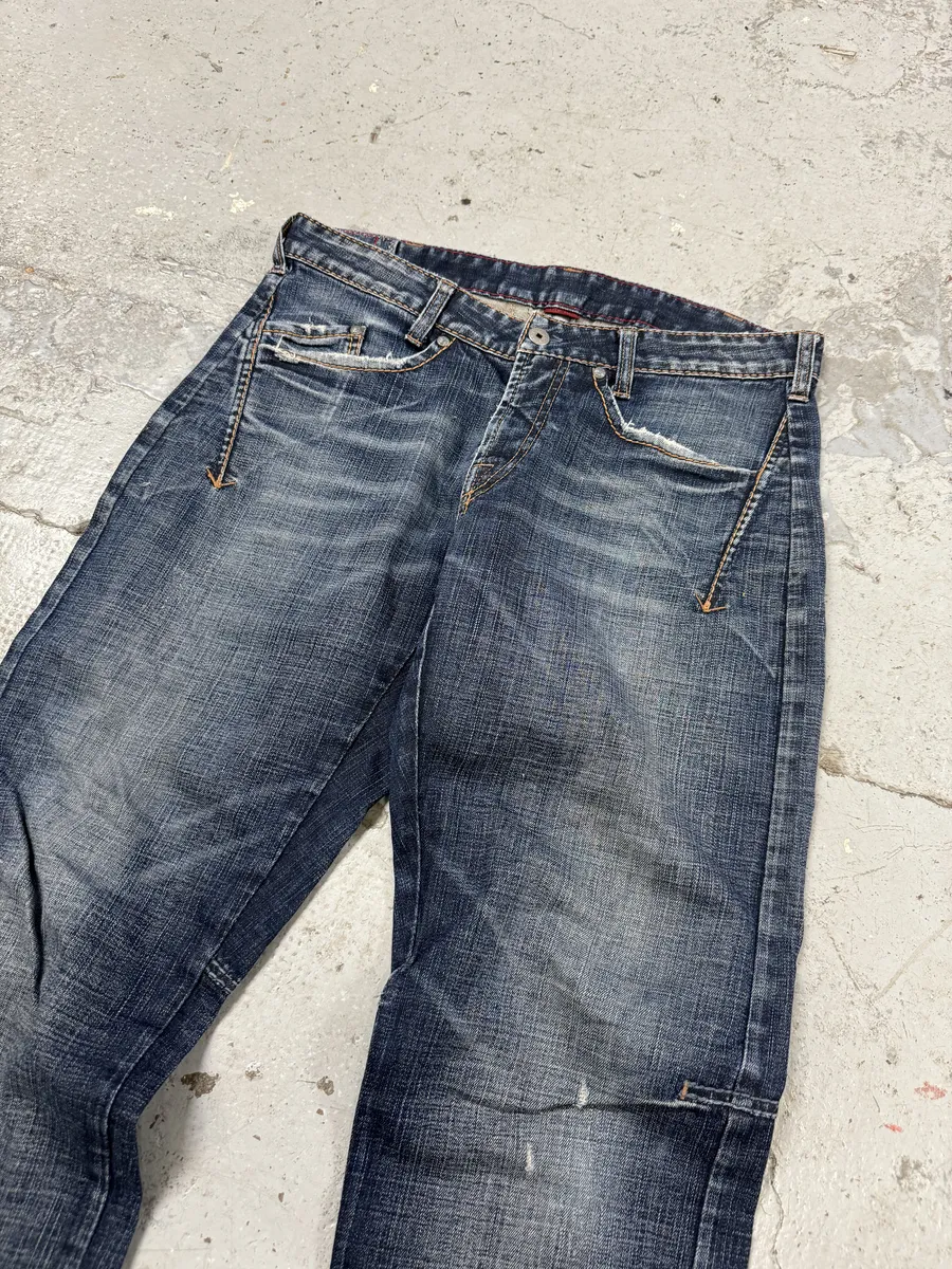 2000s Marithé + François Girbaud Blue Faded Denim Jeans - Image 7