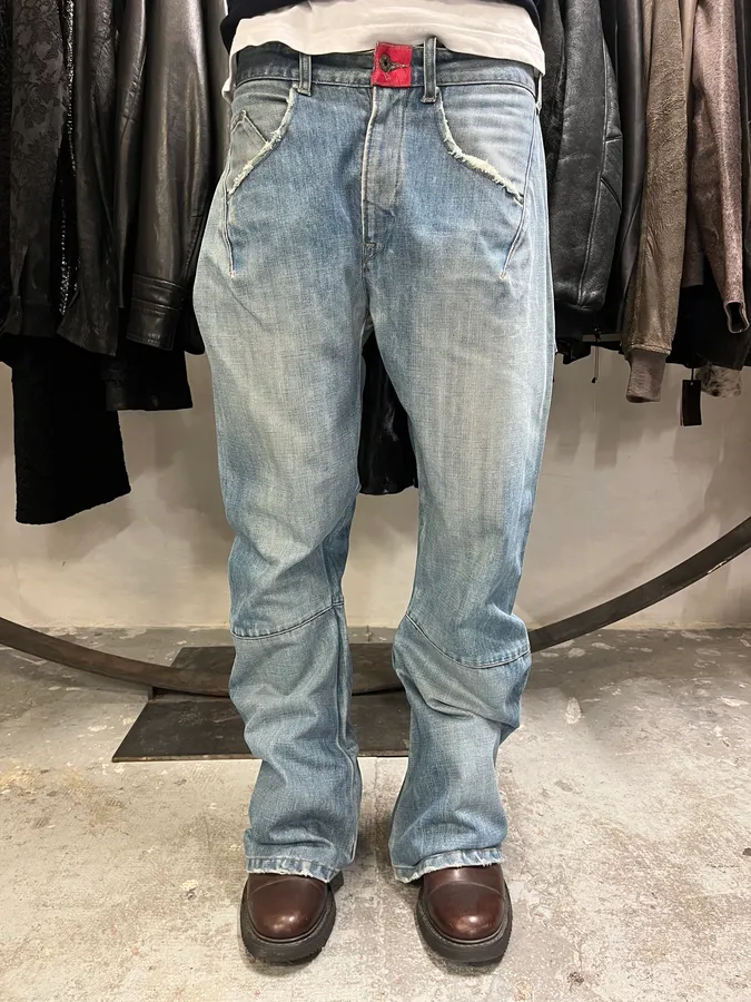 2000s Marithe + Francois Girbaud Blue Faded Jeans - Image 2