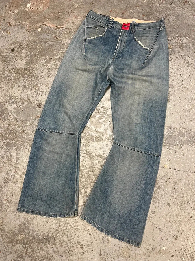 2000s Marithe + Francois Girbaud Blue Faded Jeans - Image 5