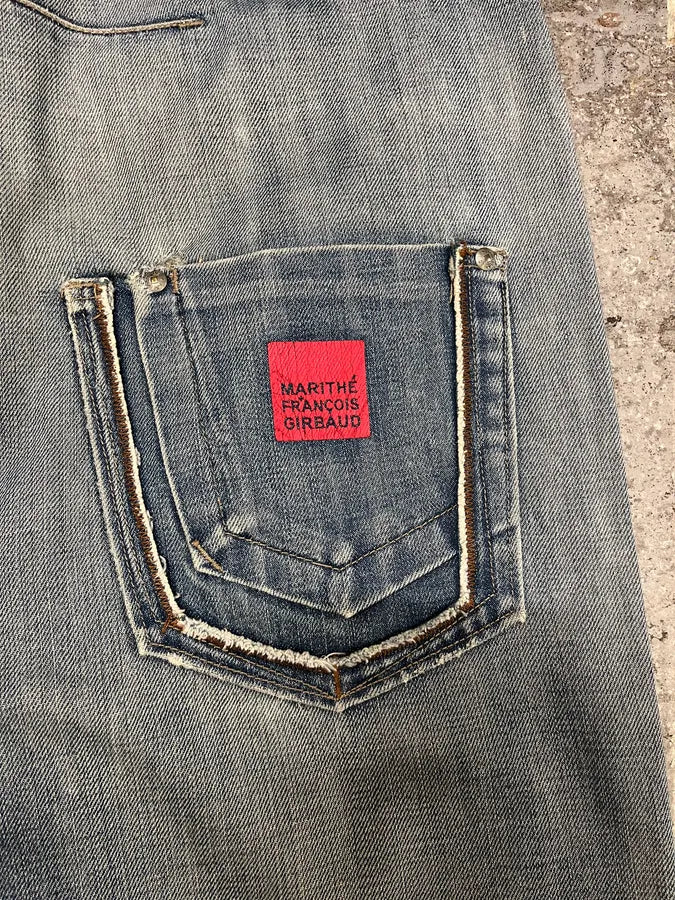 2000s Marithe + Francois Girbaud Blue Faded Jeans - Image 8