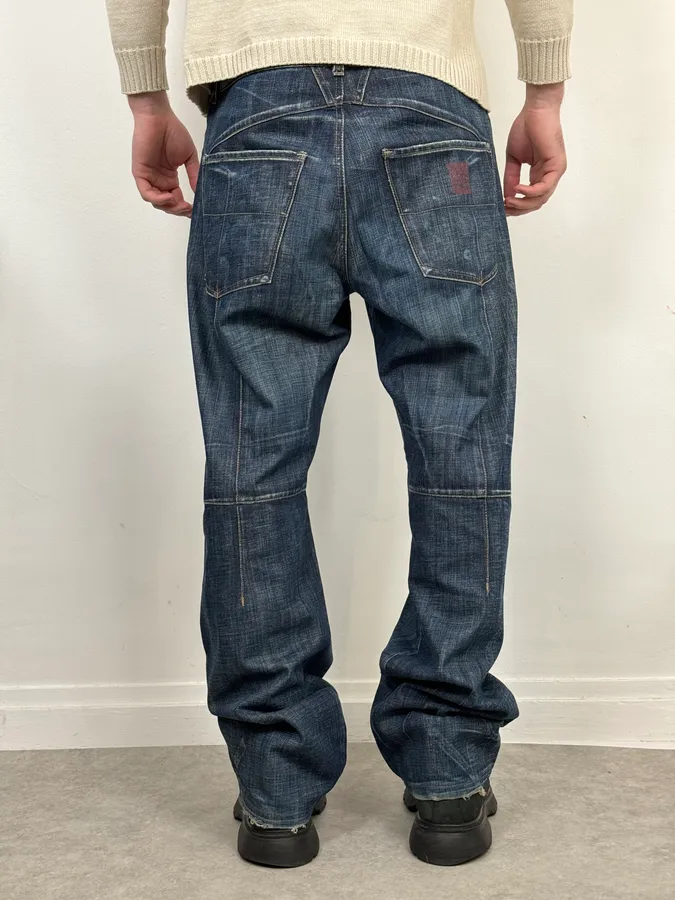 2000s Marithé + François Girbaud Blue Large Denim Jeans - Image 4