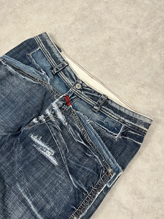 2000s Marithé + François Girbaud Blue Large Rebel Denim Jeans - Image 6
