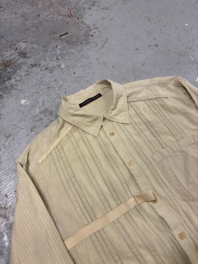 2000s Marithé + François Girbaud Cargo Bondage Beige Shirt - Image 3
