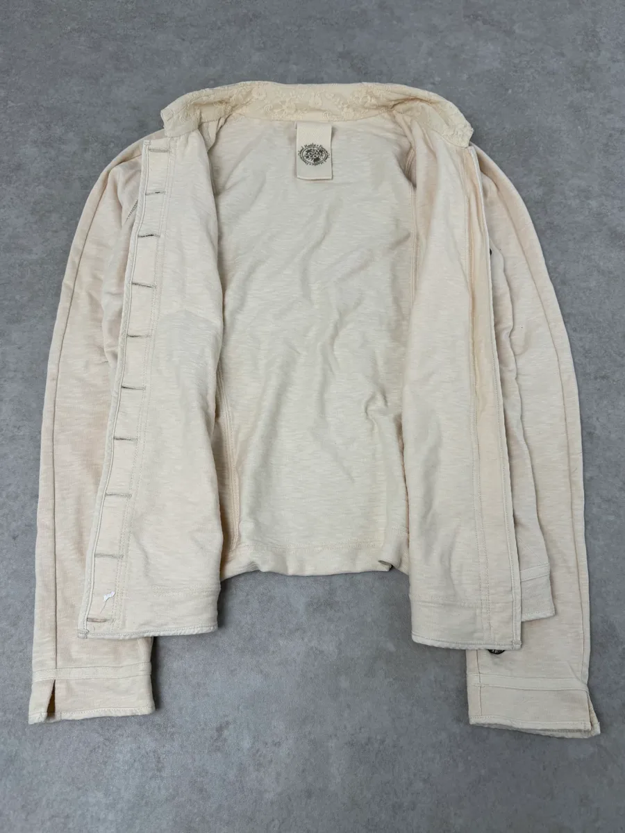 2000s Marithé + François Girbaud Creamy Beige Buttoned Cardigan - Image 9