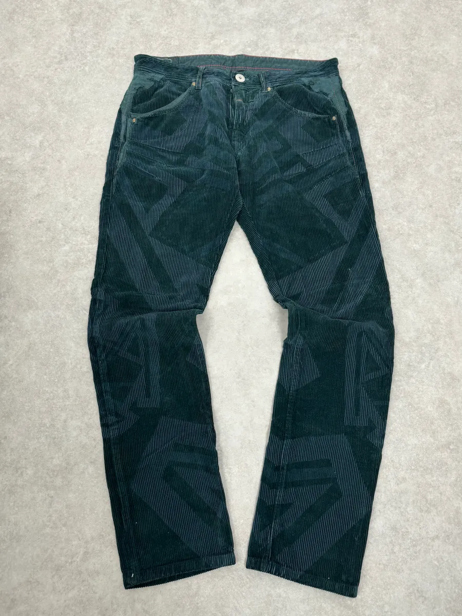 2000s Marithé + François Girbaud Dark Green Abstract Pants