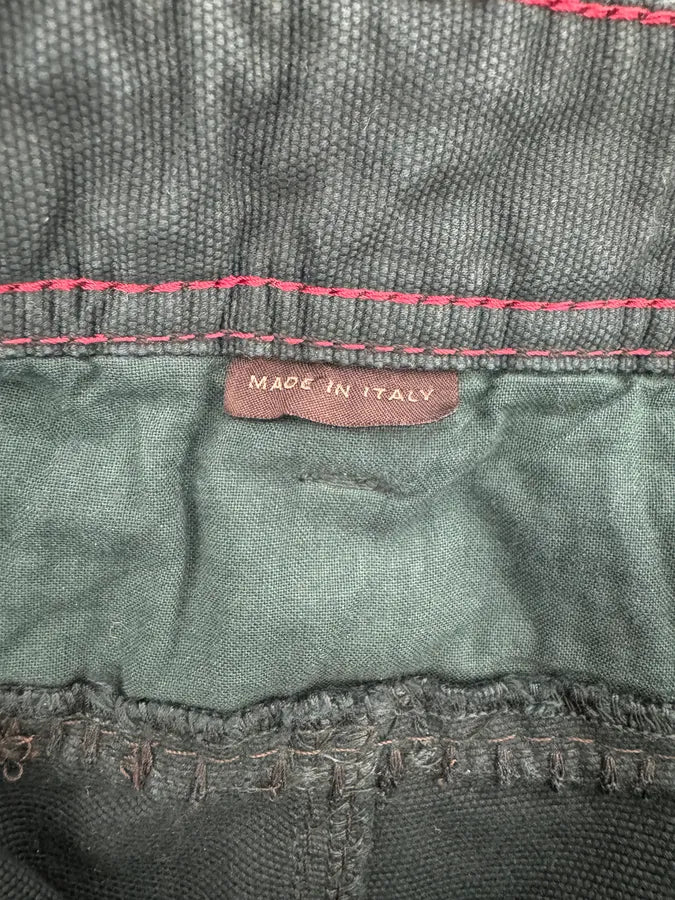 2000s Marithé + François Girbaud Dark Green Abstract Pants - Image 10