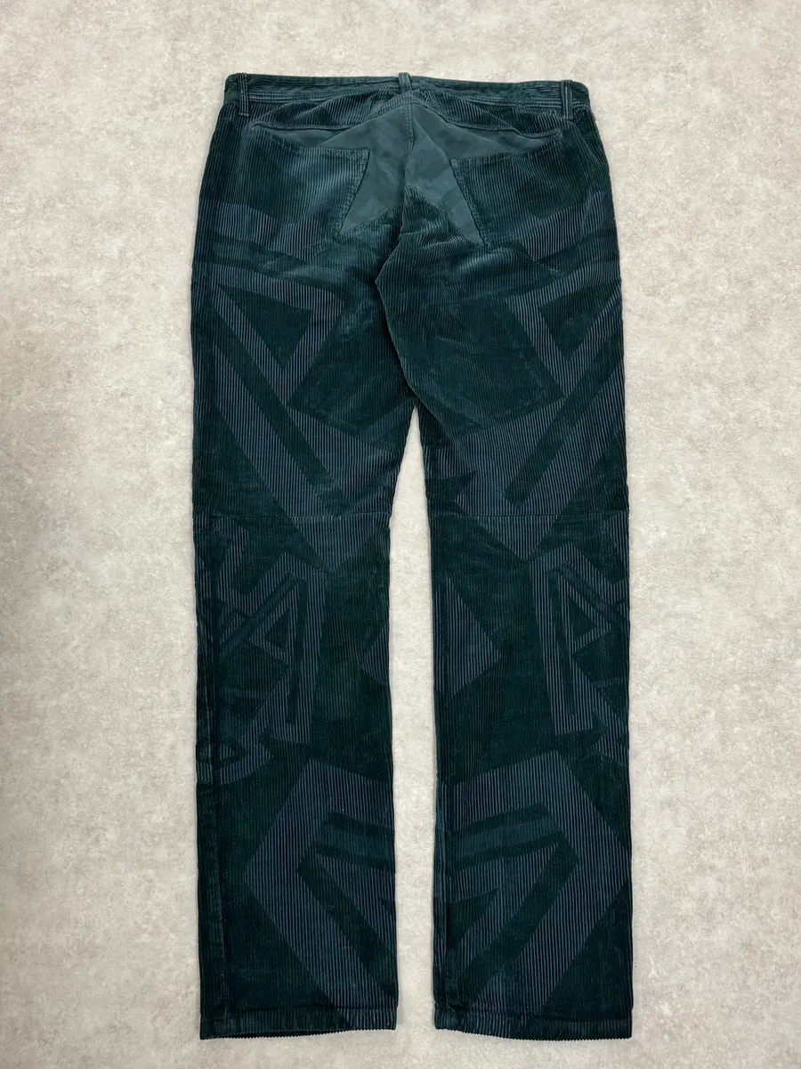 2000s Marithé + François Girbaud Dark Green Abstract Pants - Image 2