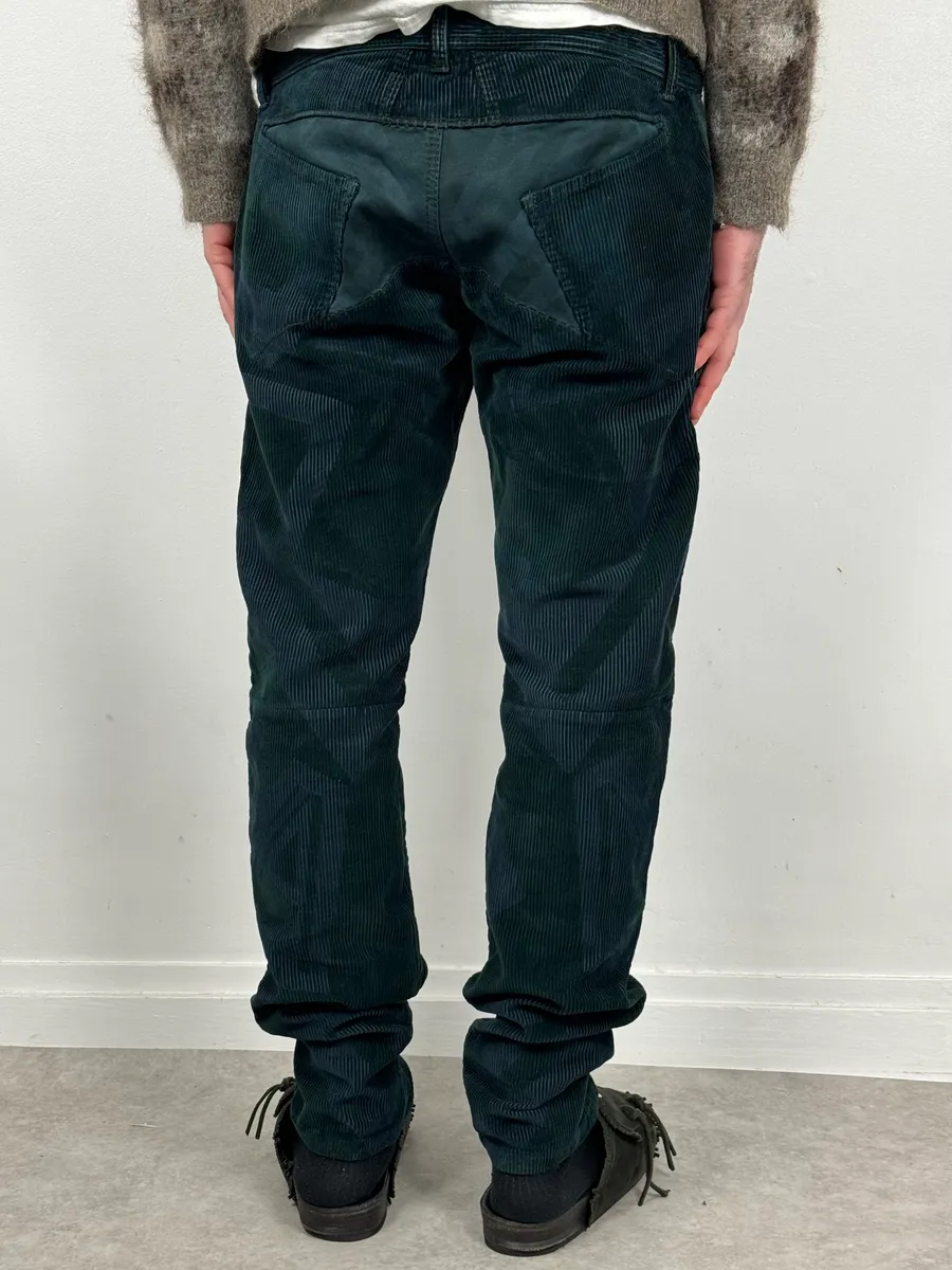 2000s Marithé + François Girbaud Dark Green Abstract Pants - Image 5
