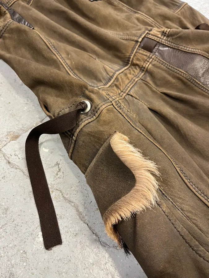 2000s Marithé + François Girbaud Fur Brown Leather Jacket - Image 14
