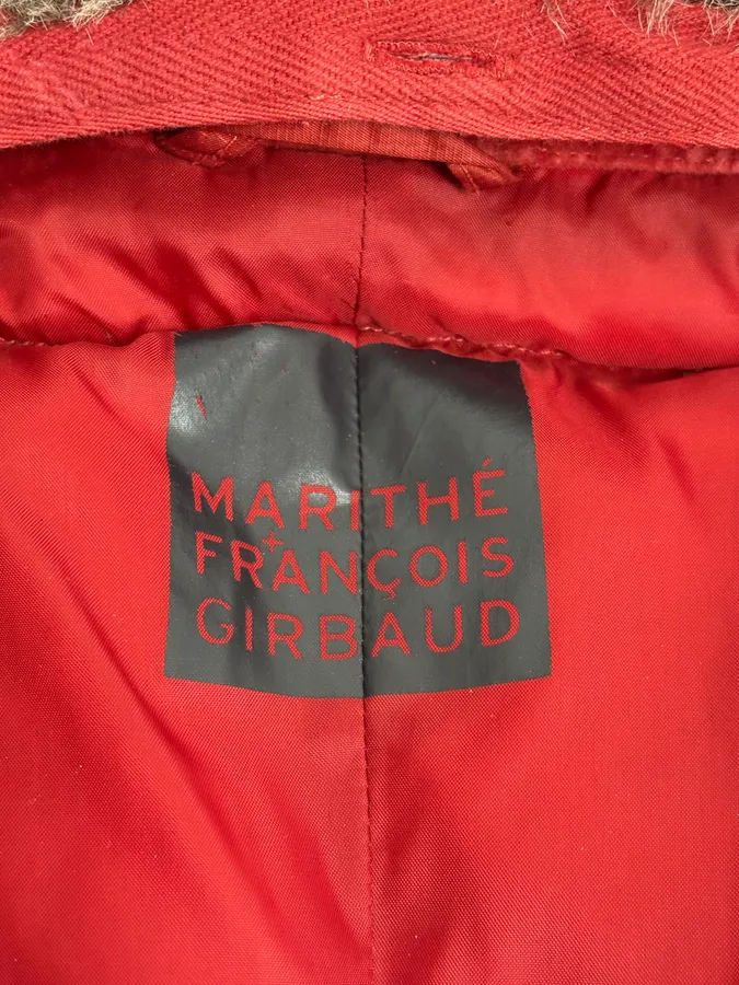 2000s Marithé + Francois Girbaud Fur Collar Bondage Red Puffer Jacket - Image 9