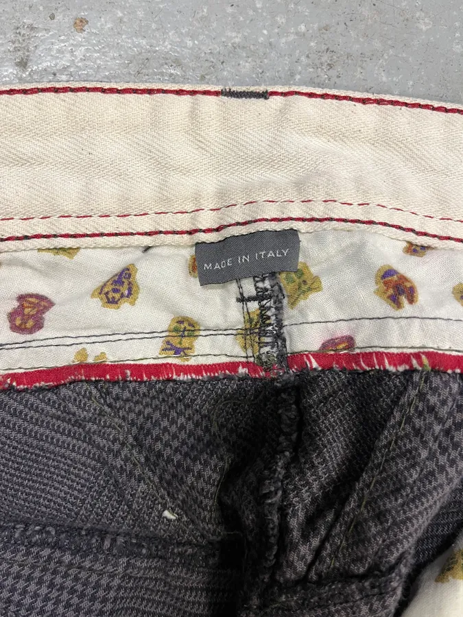 2000s Marithé + François Girbaud Grey Checkered Cozy Pants - Image 12