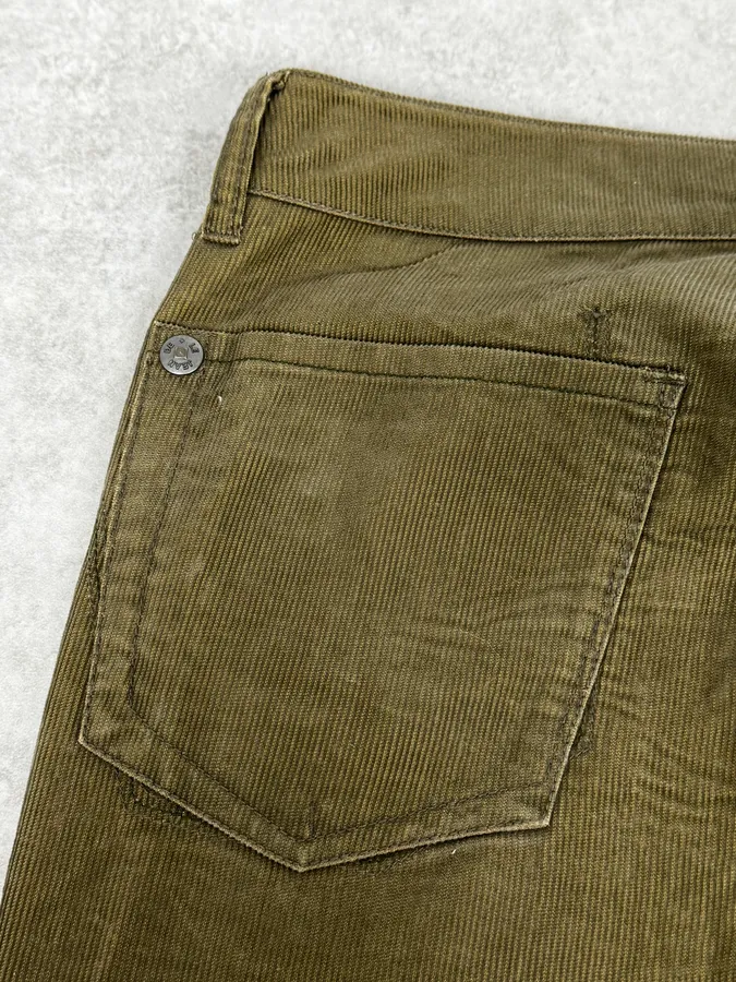 2000s Marithé + François Girbaud Khaki Green Velvet Pants - Image 13