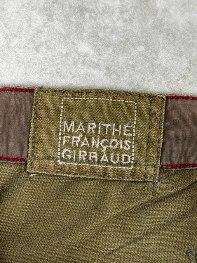 2000s Marithé + François Girbaud Khaki Green Velvet Pants - Image 14