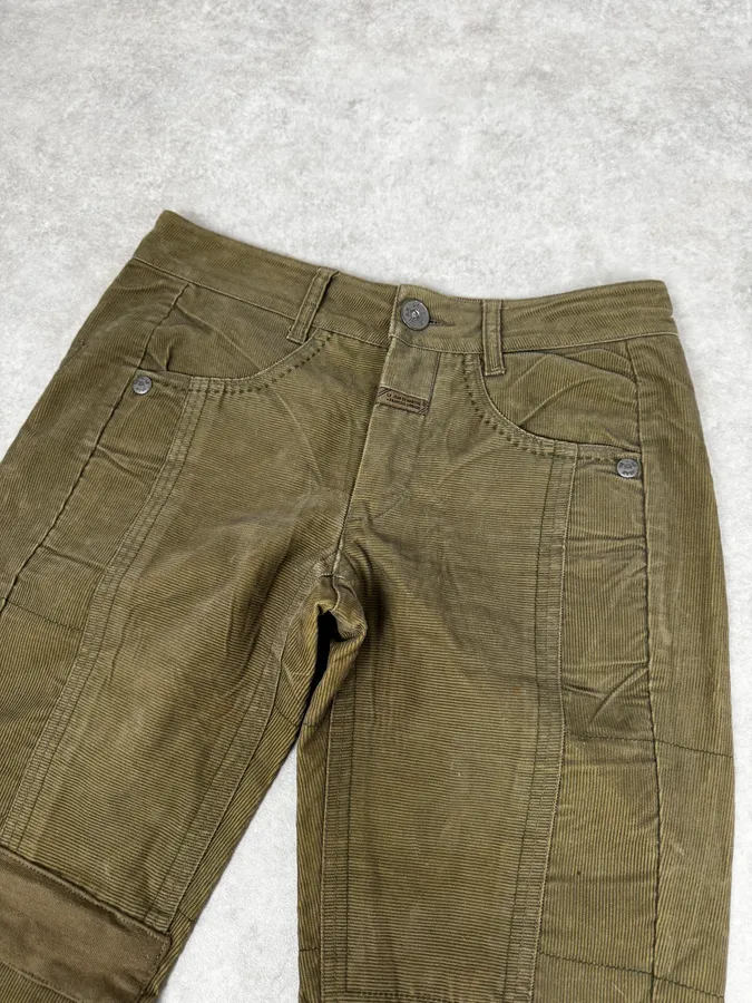 2000s Marithé + François Girbaud Khaki Green Velvet Pants - Image 6