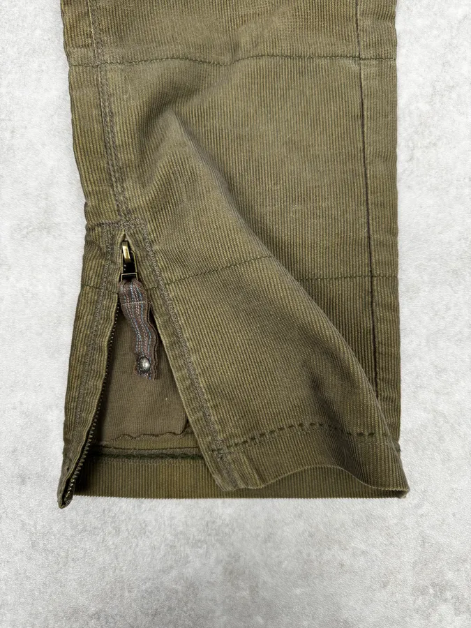 2000s Marithé + François Girbaud Khaki Green Velvet Pants - Image 9