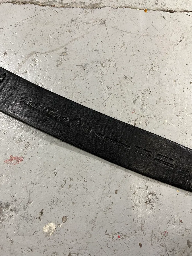 2000s Marithé + François Girbaud Metal Black Leather Belt - Image 9