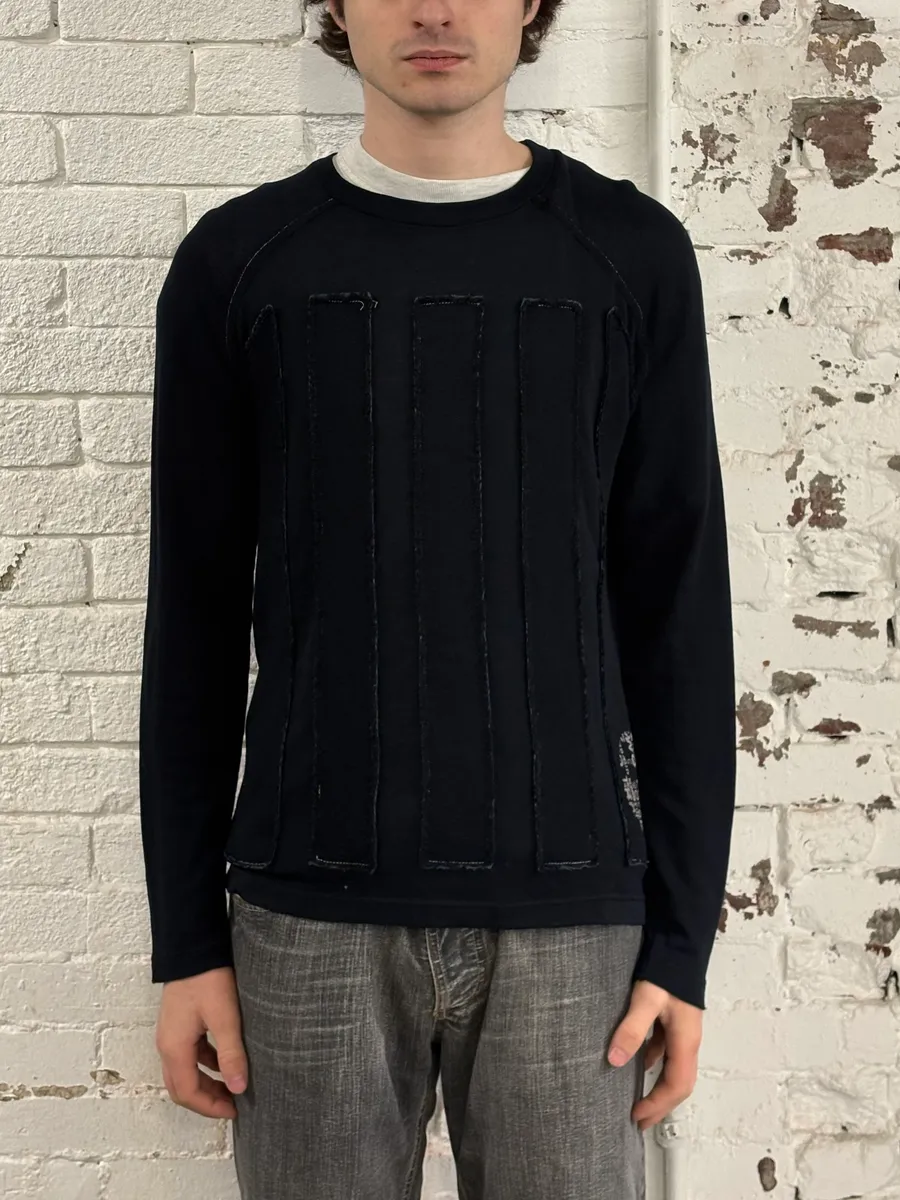 2000s Marithé + François Girbaud Navy Contemporary Sweater - Image 2