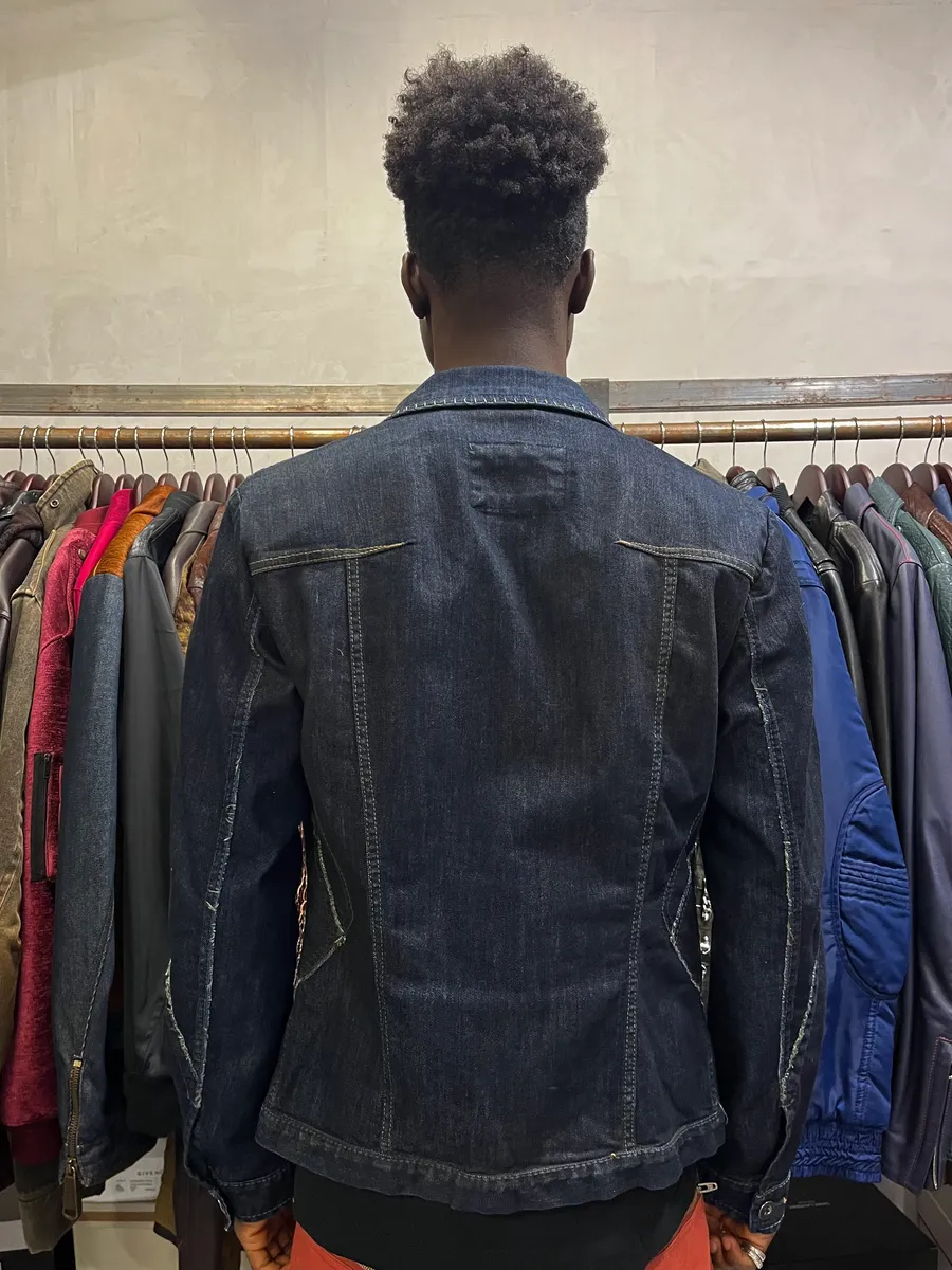 2000s Marithé + François Girbaud Navy Denim Jacket - Image 3