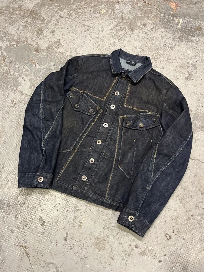 2000s Marithé + François Girbaud Navy Denim Jacket - Image 4