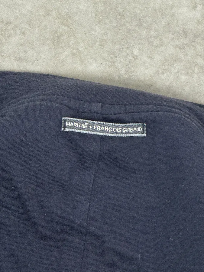 2000s Marithé + François Girbaud Navy Fleece Button-Up Light Jacket - Image 10