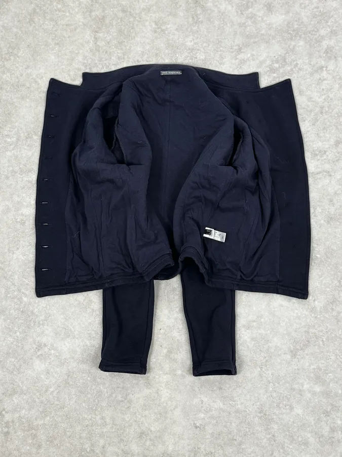 2000s Marithé + François Girbaud Navy Fleece Button-Up Light Jacket - Image 7