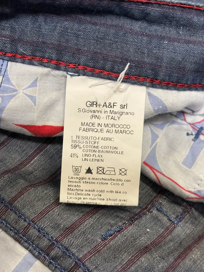 2000s Marithé + François Girbaud Navy Lined Pants - Image 11