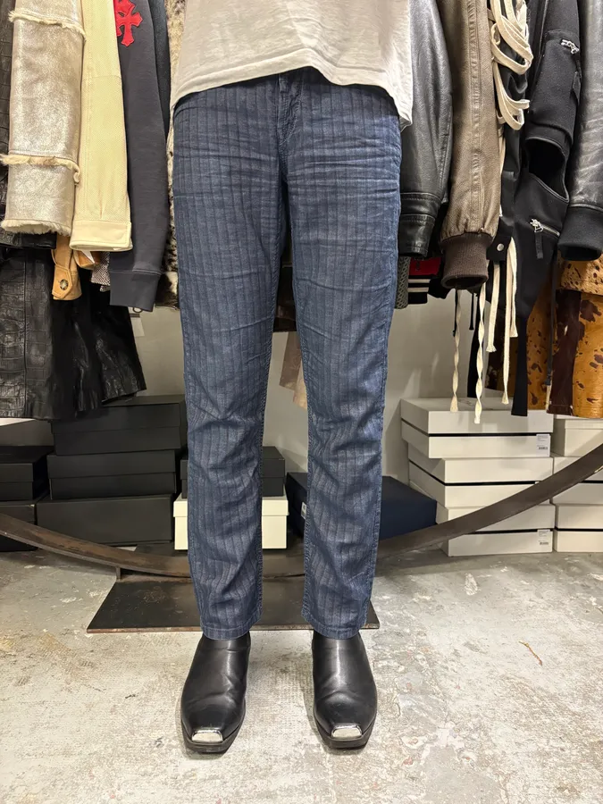 2000s Marithé + François Girbaud Navy Lined Pants - Image 2