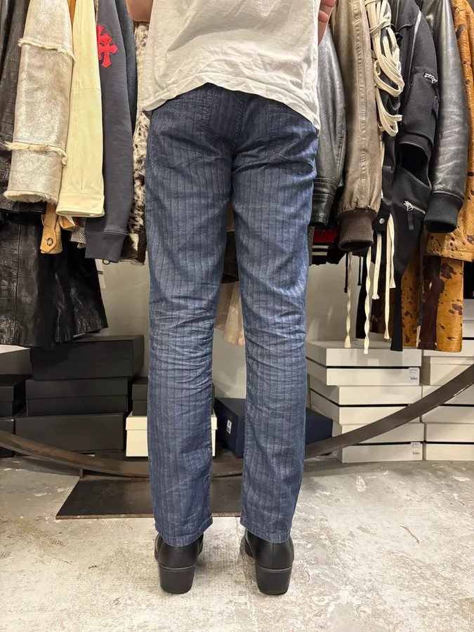 2000s Marithé + François Girbaud Navy Lined Pants - Image 4