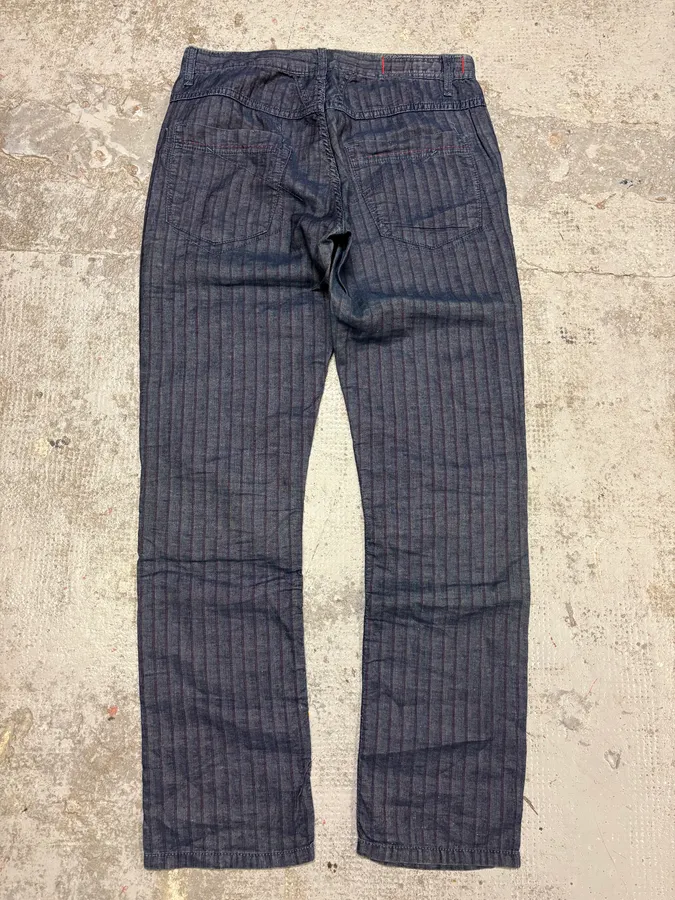 2000s Marithé + François Girbaud Navy Lined Pants - Image 7
